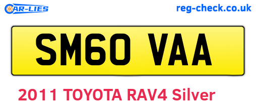 SM60VAA are the vehicle registration plates.