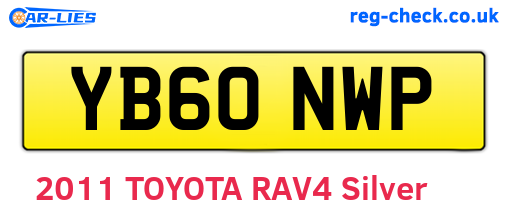 YB60NWP are the vehicle registration plates.
