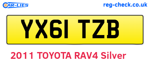YX61TZB are the vehicle registration plates.