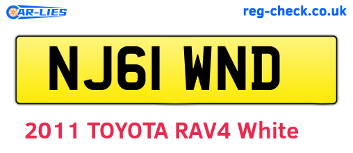 NJ61WND are the vehicle registration plates.