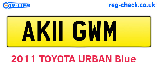 AK11GWM are the vehicle registration plates.