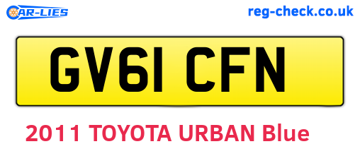 GV61CFN are the vehicle registration plates.