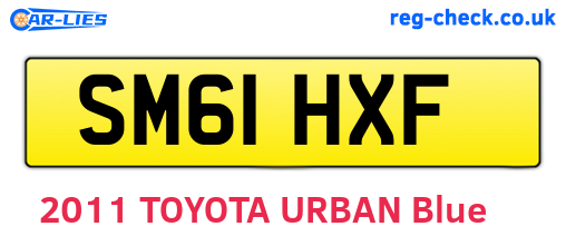 SM61HXF are the vehicle registration plates.