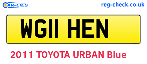 WG11HEN are the vehicle registration plates.