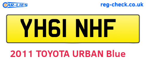 YH61NHF are the vehicle registration plates.