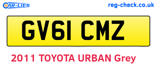 GV61CMZ are the vehicle registration plates.
