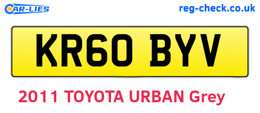 KR60BYV are the vehicle registration plates.