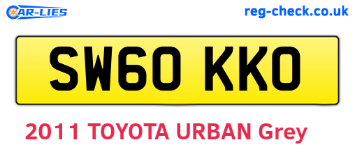 SW60KKO are the vehicle registration plates.