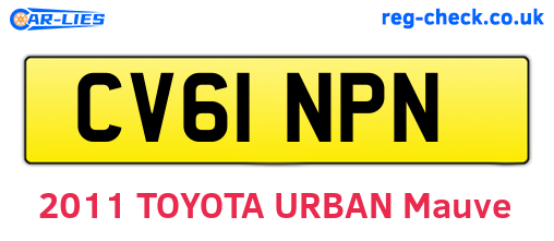 CV61NPN are the vehicle registration plates.