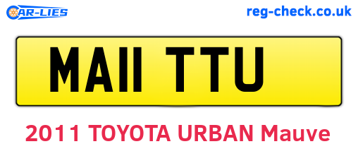 MA11TTU are the vehicle registration plates.