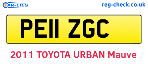 PE11ZGC are the vehicle registration plates.