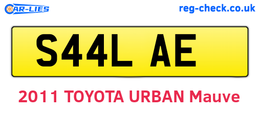 S44LAE are the vehicle registration plates.