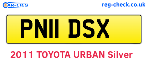 PN11DSX are the vehicle registration plates.