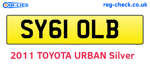 SY61OLB are the vehicle registration plates.