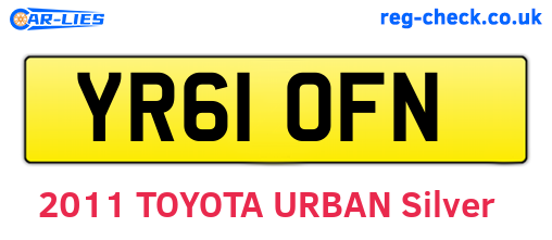 YR61OFN are the vehicle registration plates.