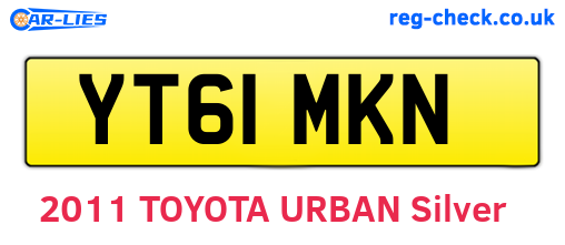 YT61MKN are the vehicle registration plates.