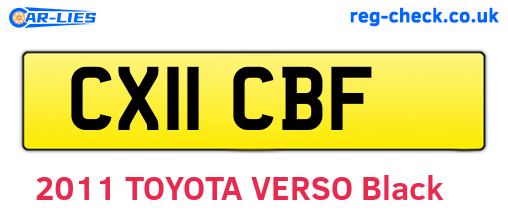 CX11CBF are the vehicle registration plates.