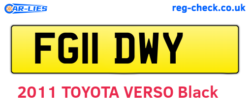FG11DWY are the vehicle registration plates.