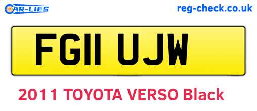 FG11UJW are the vehicle registration plates.
