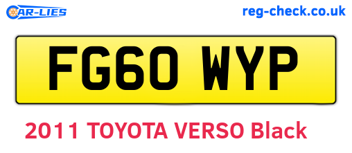 FG60WYP are the vehicle registration plates.