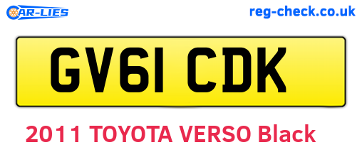 GV61CDK are the vehicle registration plates.