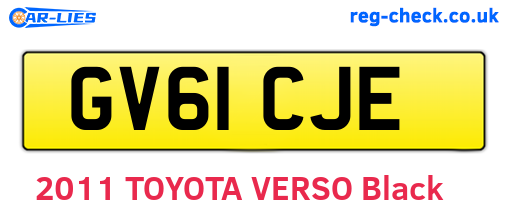 GV61CJE are the vehicle registration plates.