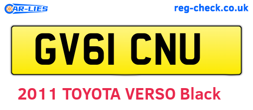 GV61CNU are the vehicle registration plates.