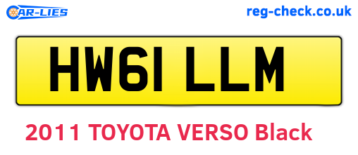 HW61LLM are the vehicle registration plates.