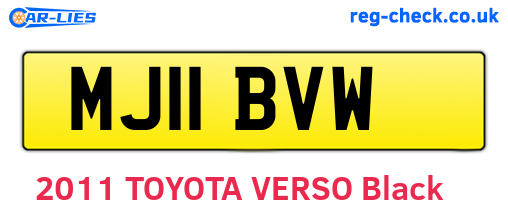 MJ11BVW are the vehicle registration plates.