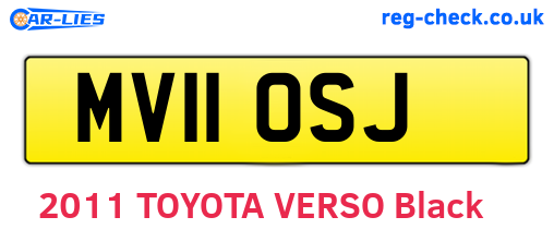 MV11OSJ are the vehicle registration plates.
