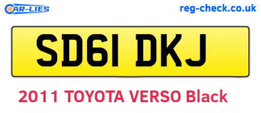 SD61DKJ are the vehicle registration plates.