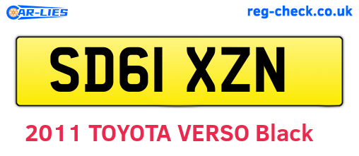 SD61XZN are the vehicle registration plates.