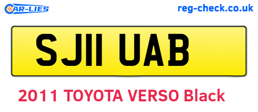 SJ11UAB are the vehicle registration plates.