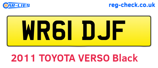 WR61DJF are the vehicle registration plates.