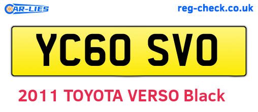 YC60SVO are the vehicle registration plates.