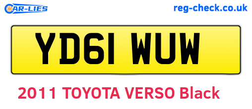 YD61WUW are the vehicle registration plates.