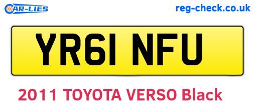 YR61NFU are the vehicle registration plates.