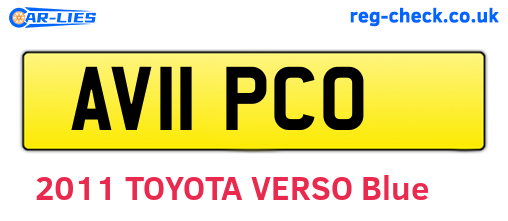 AV11PCO are the vehicle registration plates.