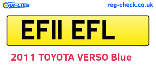 EF11EFL are the vehicle registration plates.
