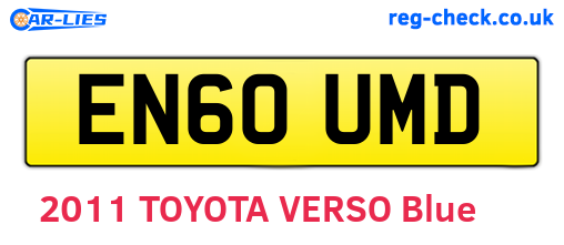 EN60UMD are the vehicle registration plates.