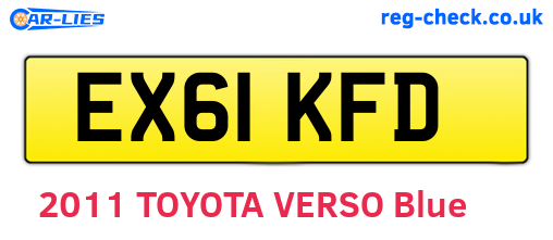 EX61KFD are the vehicle registration plates.