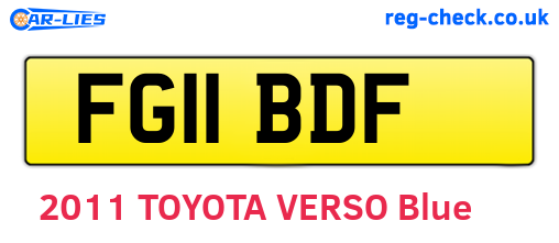 FG11BDF are the vehicle registration plates.
