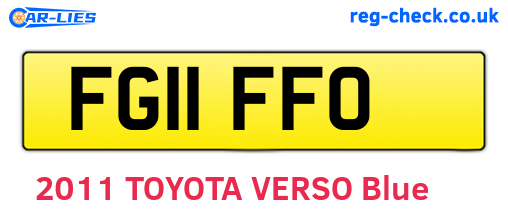 FG11FFO are the vehicle registration plates.