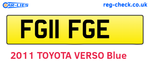 FG11FGE are the vehicle registration plates.