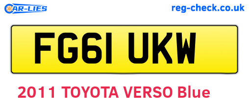 FG61UKW are the vehicle registration plates.