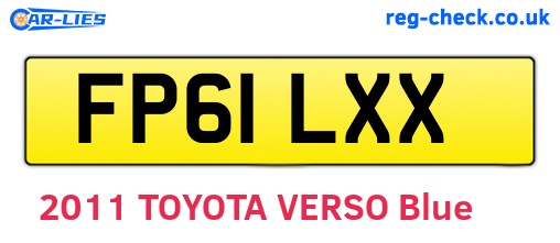 FP61LXX are the vehicle registration plates.
