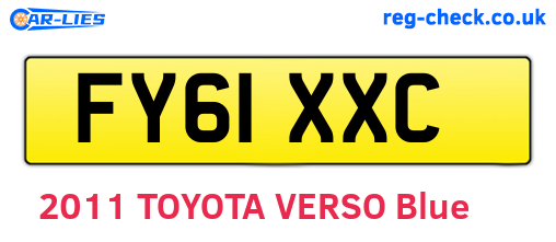 FY61XXC are the vehicle registration plates.