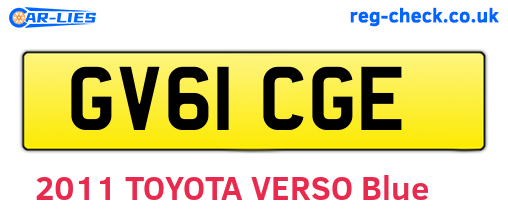 GV61CGE are the vehicle registration plates.