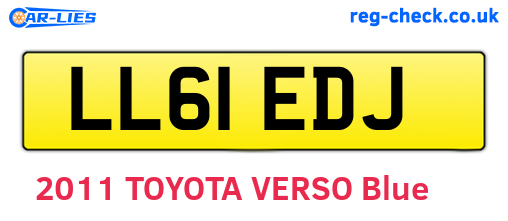 LL61EDJ are the vehicle registration plates.