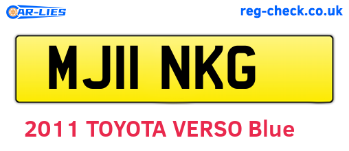 MJ11NKG are the vehicle registration plates.